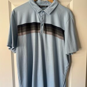 Travis Mathew Blue and Black Polo Shirt Relaxed Fit